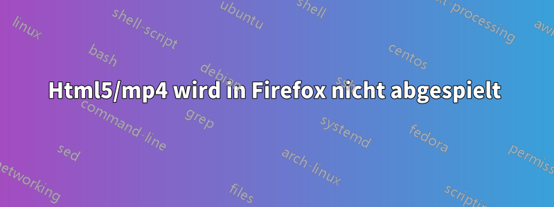 Html5/mp4 wird in Firefox nicht abgespielt