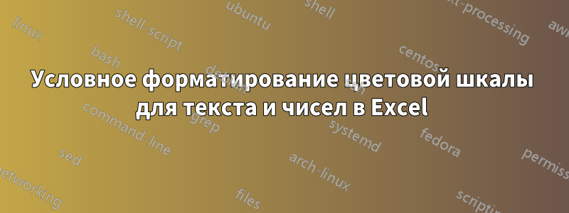 Условное форматирование цветовой шкалы для текста и чисел в Excel