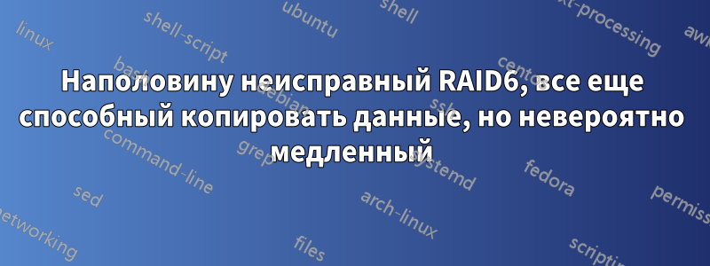 Наполовину неисправный RAID6, все еще способный копировать данные, но невероятно медленный