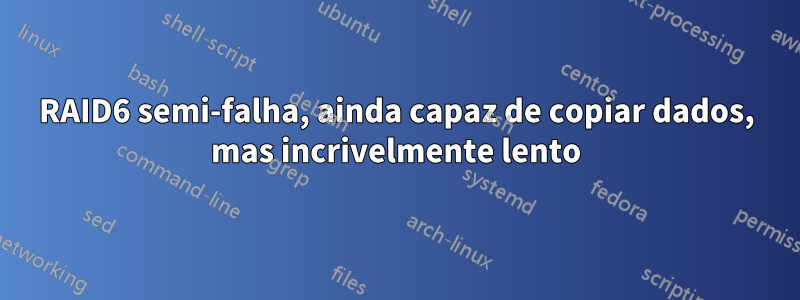 RAID6 semi-falha, ainda capaz de copiar dados, mas incrivelmente lento