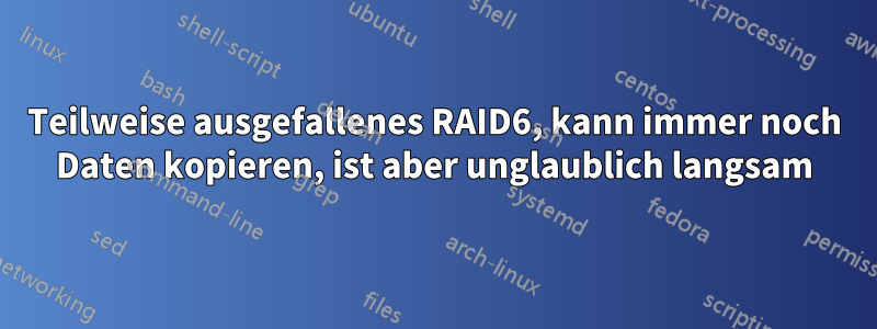 Teilweise ausgefallenes RAID6, kann immer noch Daten kopieren, ist aber unglaublich langsam