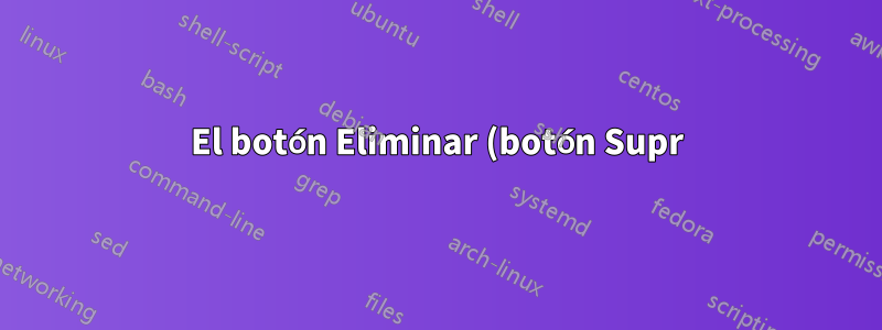 El botón Eliminar (botón Supr) no funciona en Firefox cuando los sitios no pueden anular los atajos de teclado (es decir, permisos.default.shortcuts = 2)