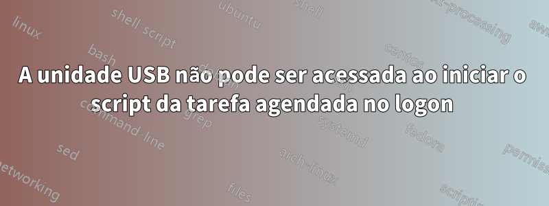 A unidade USB não pode ser acessada ao iniciar o script da tarefa agendada no logon