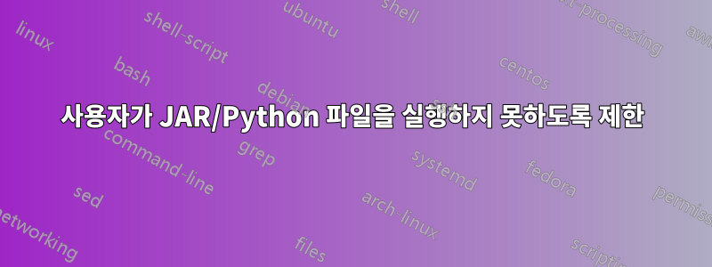 사용자가 JAR/Python 파일을 실행하지 못하도록 제한