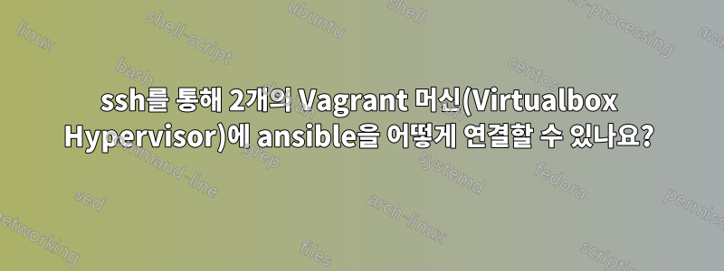 ssh를 통해 2개의 Vagrant 머신(Virtualbox Hypervisor)에 ansible을 어떻게 연결할 수 있나요?