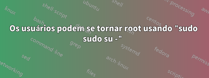 Os usuários podem se tornar root usando "sudo sudo su -"