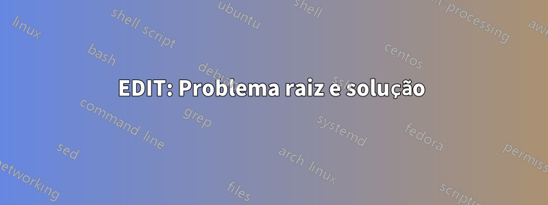 EDIT: Problema raiz e solução