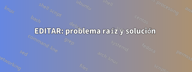 EDITAR: problema raíz y solución