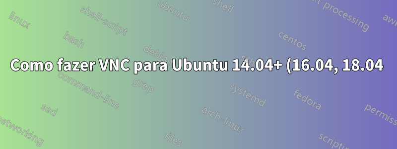 Como fazer VNC para Ubuntu 14.04+ (16.04, 18.04) do Windows sem desligar a criptografia necessária no vino?