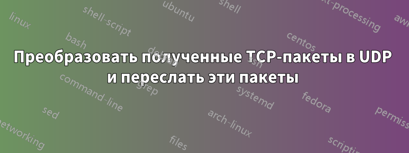 Преобразовать полученные TCP-пакеты в UDP и переслать эти пакеты