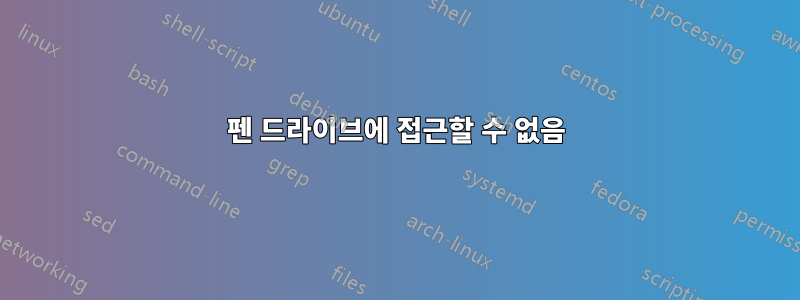 펜 드라이브에 접근할 수 없음