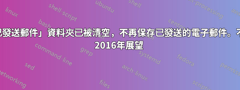 我的「已發送郵件」資料夾已被清空，不再保存已發送的電子郵件。不簡單。 2016年展望