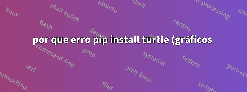 por que erro pip install turtle (gráficos)
