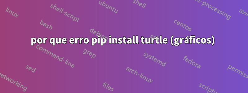 por que erro pip install turtle (gráficos)