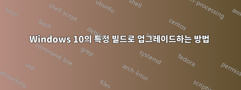 Windows 10의 특정 빌드로 업그레이드하는 방법
