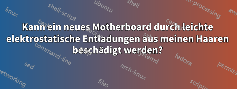 Kann ein neues Motherboard durch leichte elektrostatische Entladungen aus meinen Haaren beschädigt werden?