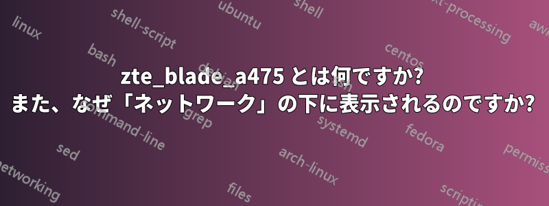 zte_blade_a475 とは何ですか? また、なぜ「ネットワーク」の下に表示されるのですか?