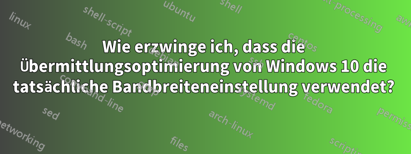 Wie erzwinge ich, dass die Übermittlungsoptimierung von Windows 10 die tatsächliche Bandbreiteneinstellung verwendet?