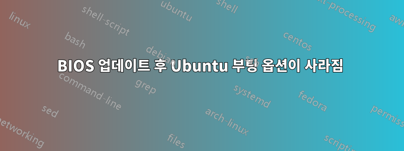 BIOS 업데이트 후 Ubuntu 부팅 옵션이 사라짐