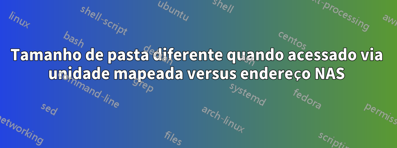 Tamanho de pasta diferente quando acessado via unidade mapeada versus endereço NAS