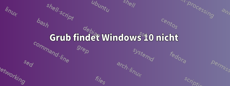 Grub findet Windows 10 nicht