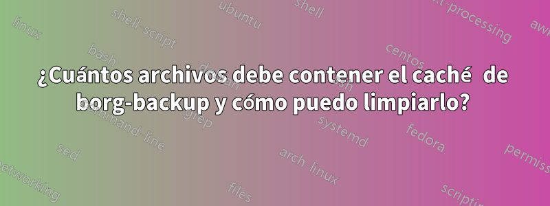 ¿Cuántos archivos debe contener el caché de borg-backup y cómo puedo limpiarlo?