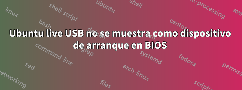 Ubuntu live USB no se muestra como dispositivo de arranque en BIOS