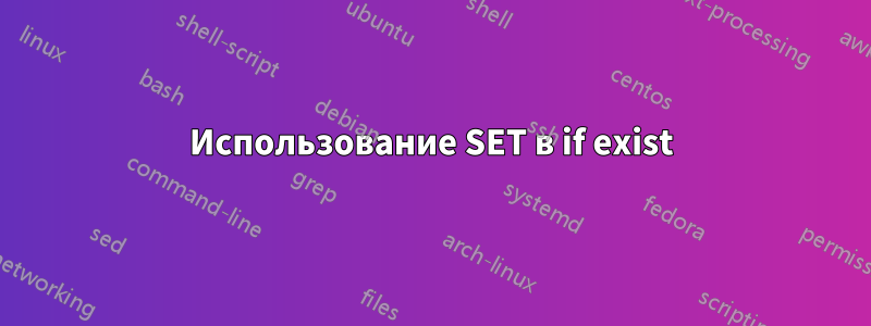 Использование SET в if exist