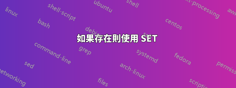 如果存在則使用 SET