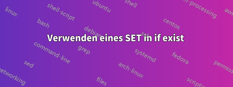 Verwenden eines SET in if exist