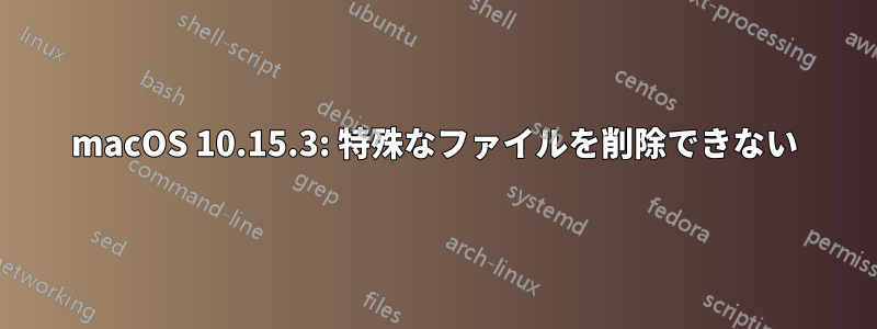 macOS 10.15.3: 特殊なファイルを削除できない