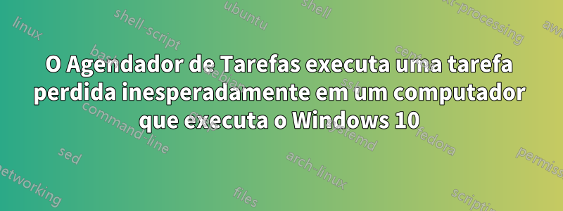 O Agendador de Tarefas executa uma tarefa perdida inesperadamente em um computador que executa o Windows 10