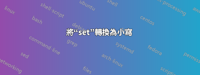 將“set”轉換為小寫