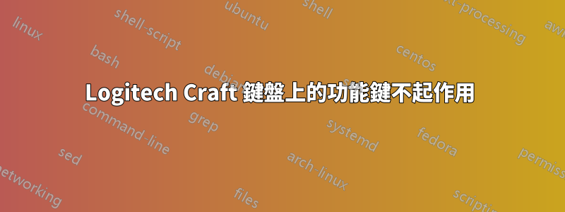 Logitech Craft 鍵盤上的功能鍵不起作用