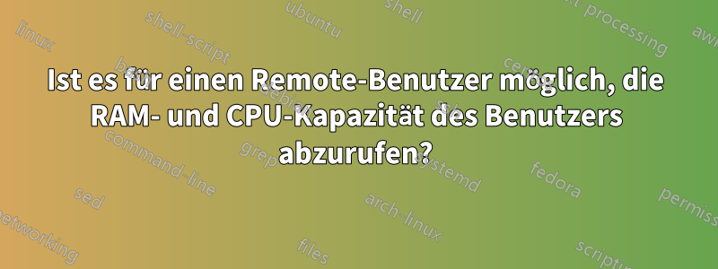 Ist es für einen Remote-Benutzer möglich, die RAM- und CPU-Kapazität des Benutzers abzurufen?