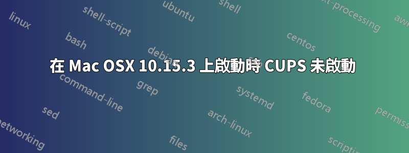 在 Mac OSX 10.15.3 上啟動時 CUPS 未啟動