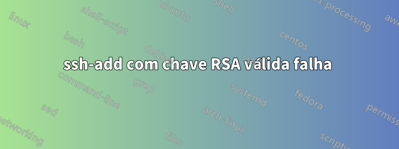 ssh-add com chave RSA válida falha