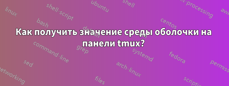 Как получить значение среды оболочки на панели tmux?