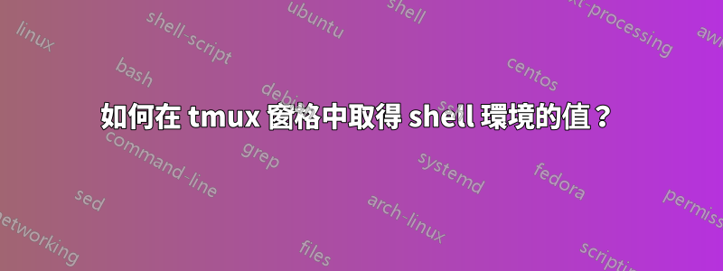 如何在 tmux 窗格中取得 shell 環境的值？