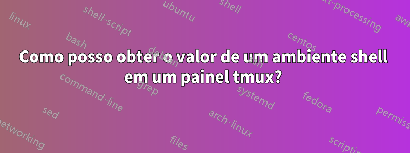 Como posso obter o valor de um ambiente shell em um painel tmux?