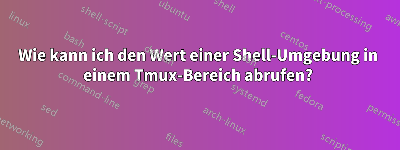 Wie kann ich den Wert einer Shell-Umgebung in einem Tmux-Bereich abrufen?