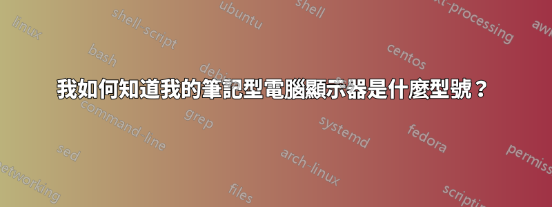 我如何知道我的筆記型電腦顯示器是什麼型號？