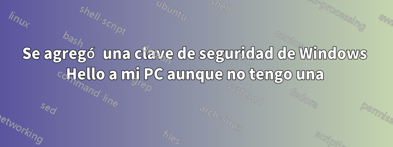 Se agregó una clave de seguridad de Windows Hello a mi PC aunque no tengo una