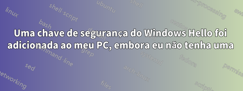 Uma chave de segurança do Windows Hello foi adicionada ao meu PC, embora eu não tenha uma