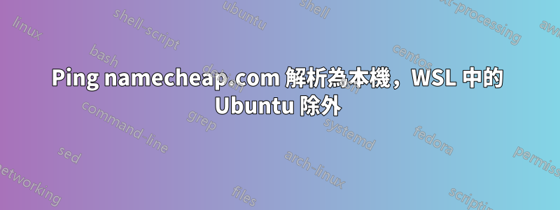 Ping namecheap.com 解析為本機，WSL 中的 Ubuntu 除外