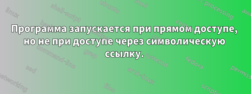 Программа запускается при прямом доступе, но не при доступе через символическую ссылку.