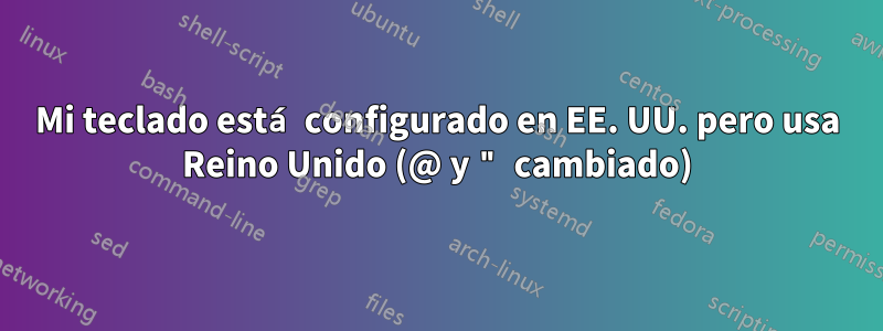 Mi teclado está configurado en EE. UU. pero usa Reino Unido (@ y " cambiado)