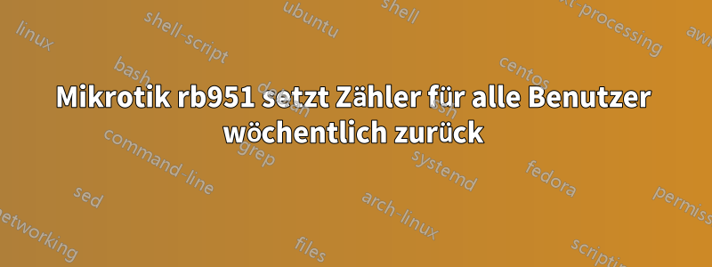 Mikrotik rb951 setzt Zähler für alle Benutzer wöchentlich zurück