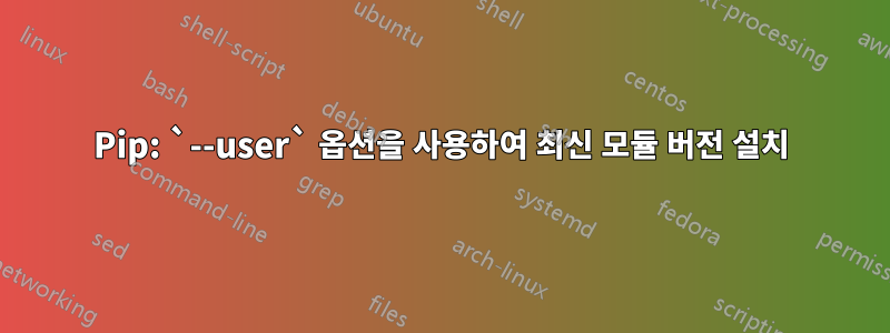 Pip: `--user` 옵션을 사용하여 최신 모듈 버전 설치