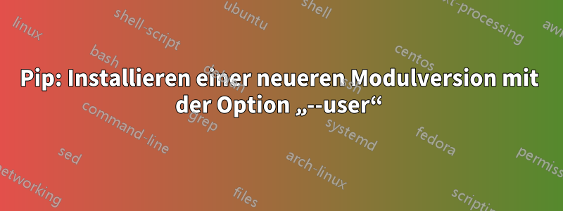 Pip: Installieren einer neueren Modulversion mit der Option „--user“